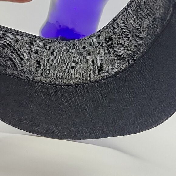 Gucci Black GG Logo Adjustable Sun Visor Made in Italy - Picture 8 of 14